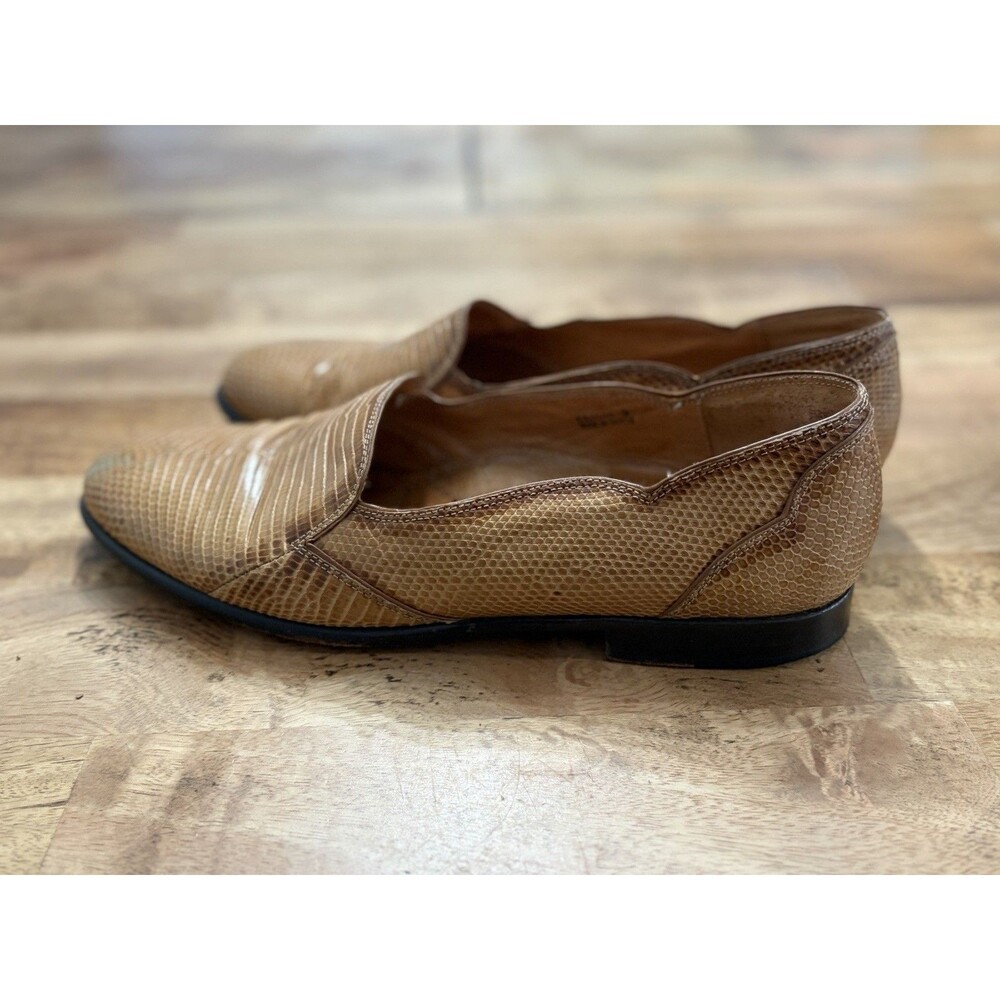 Wens Lizard Loafers Men’s Size 9 Reptile Beige - Picture 4 of 9